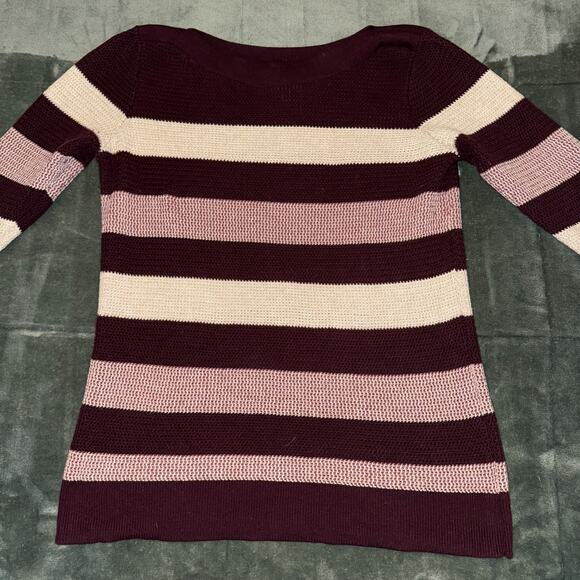 Market & Spruce Sweater Women’s Medium Multi Striped Waffle Knitted Pullover - Picture 9 of 9